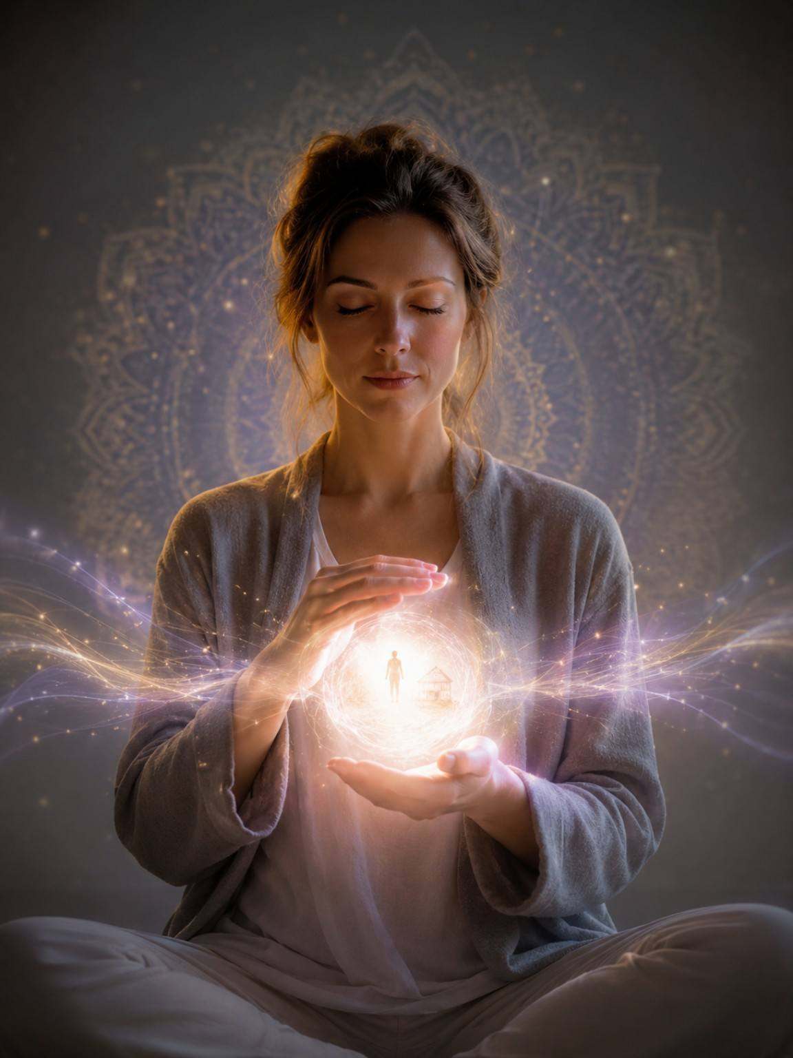 Representação visual de direcionamento de Reiki à distância